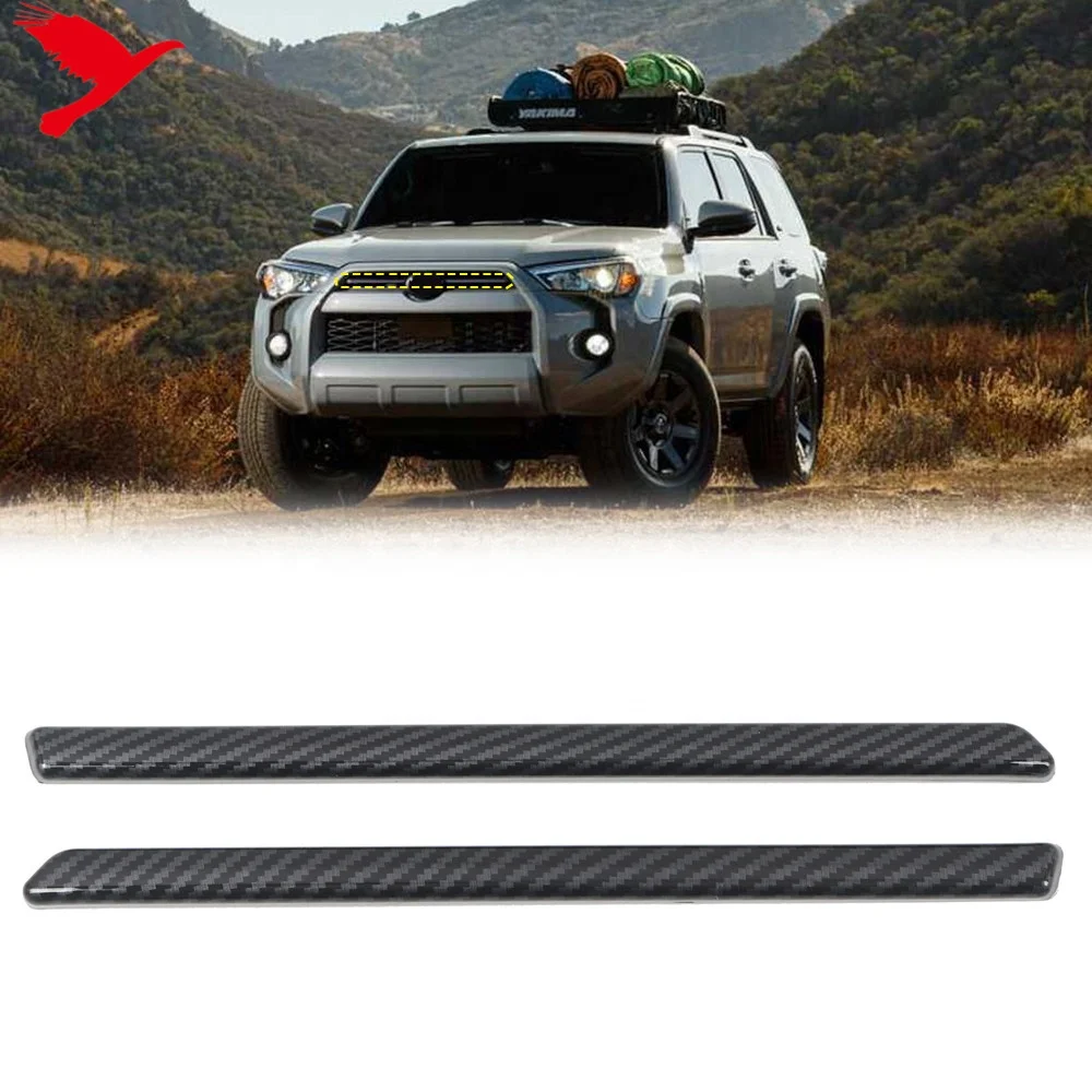 For Toyota 4Runner + Car Front Middle Grille Center Grille Inserts Cover Trims ABS Carbon Fiber/Matte Accessories 2pcs - Image 4
