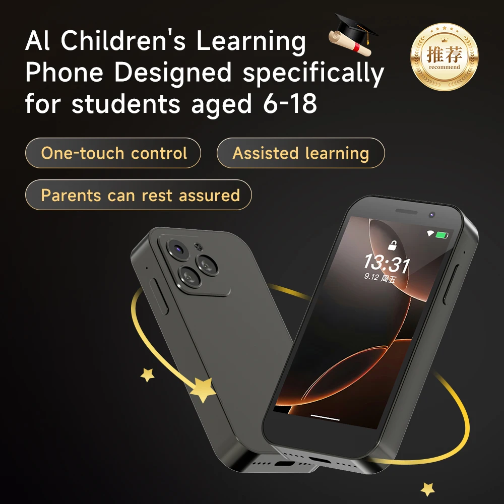 Whosale Mini Children Learning Mobile Phone Dual Sim Slots Dual Cameras 3.4 Inch Puzzle Game GPS H08 New 4G Smart Phone for Kids Pack of 3