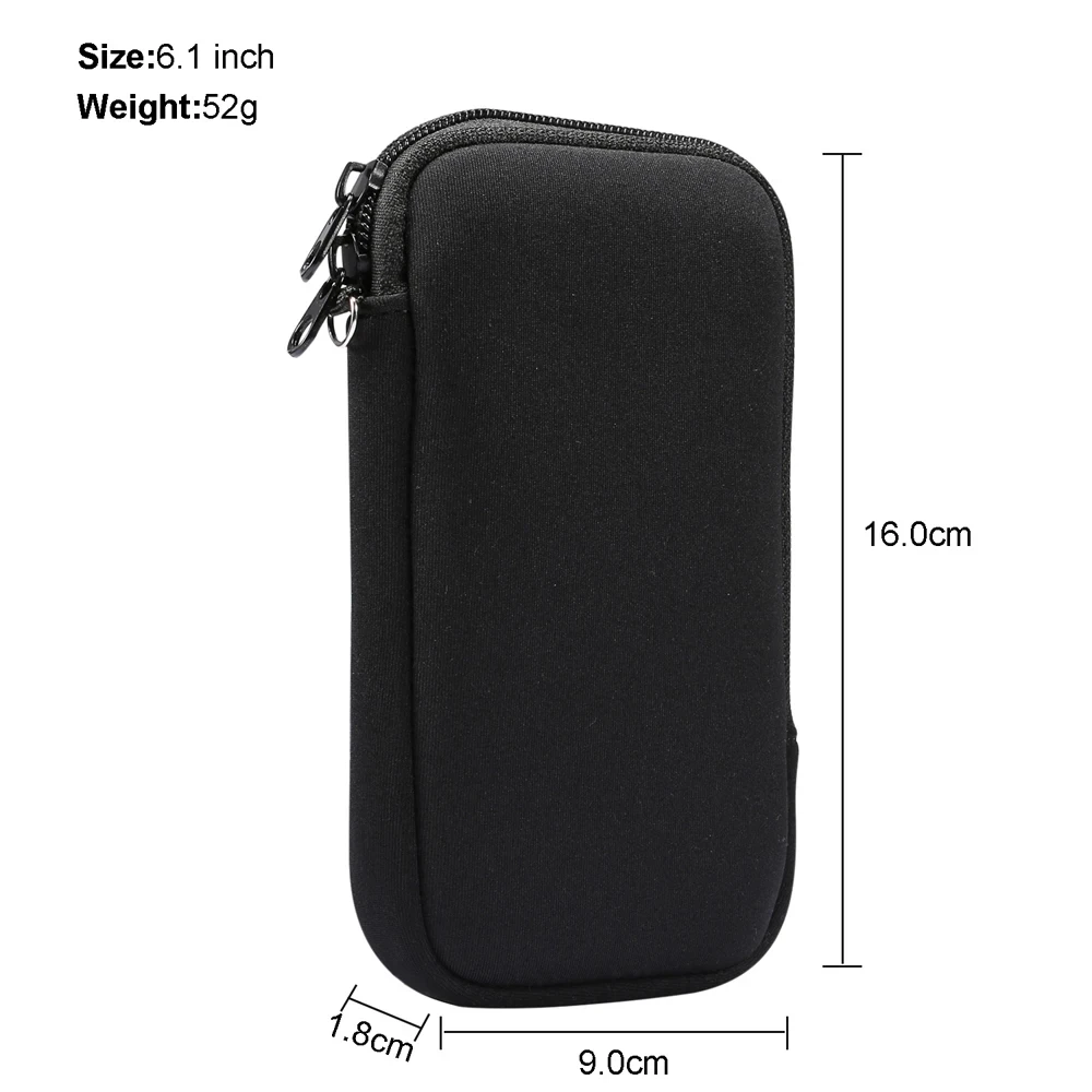 Universal Neoprene Zipper Mobile Phone Bag 16 15 14 13 12 Pro Max Samsung Xiaomi Shockproof Cellphone Storage Bag for iPhone 17 Pack of 10 - Image 2