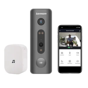 LERMOM WD9 P2P 1080P Video Doorbell Camera 155 Degree Wide Angle PIR Motion Detection Smart Home WiFi for Pack of 2