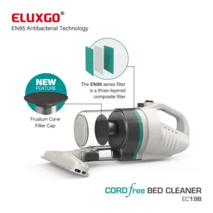 ELUXGO Low Noise Dual Power Handheld Cordless Bagless Mini Bed Vacuum Cleaner Cyclone Vacuum Cleaner