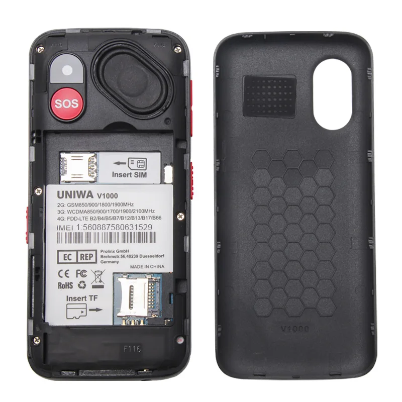 Unlocked Mobile Phone UNIWA V1000 2.31 Inch Qwerty Keyboard Seniors Phone QVGA TFT Display Screen 4G Pack of 5 - Image 3