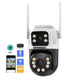 ICsee Outdoor 6MP Dual Lens Wireless PTZ CCTV Camera 6MP Security Camera Tracking 3K Dual Lens PTZ Mini WiFi Network Camera Pack of 2