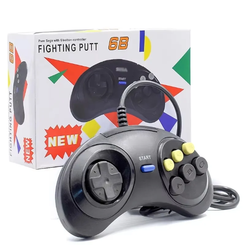 Gaming Accessories Classic Retro 6 Buttons Wired Handle Game Controller GamePad JoyStick Joypad MD2 Gamepad