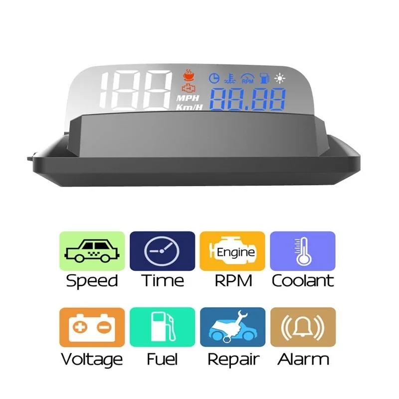 Yian F06 Factory Stock Multifunction LCD Car HUD Head up Display Projector OBD Windshield GPS Speed Digital Meter Universal Cars Pack of 5 - Image 4