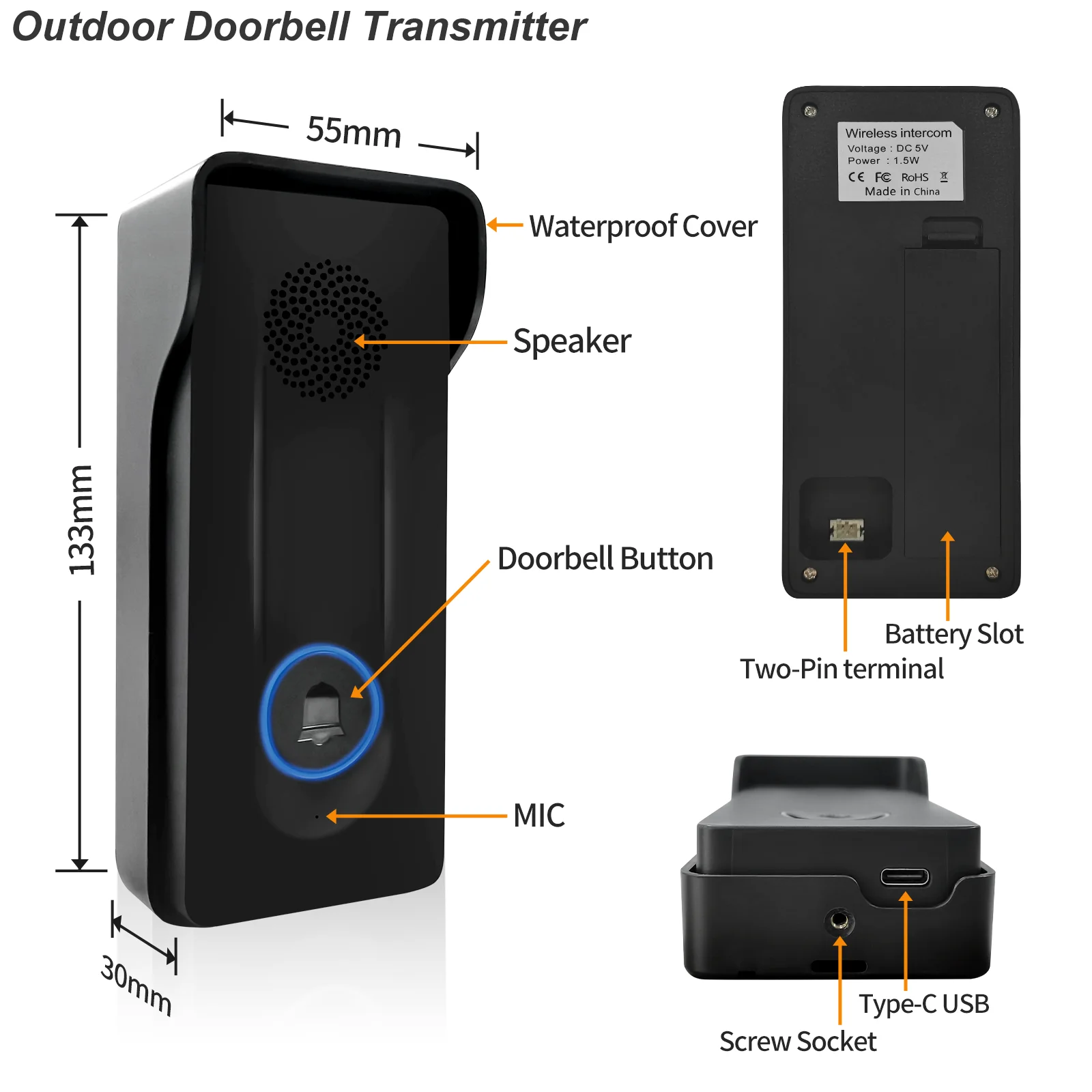 Wifi Smart Video Doorbell Smart Home Phone Security Camera With Intercom Voice Changer. - Image 4