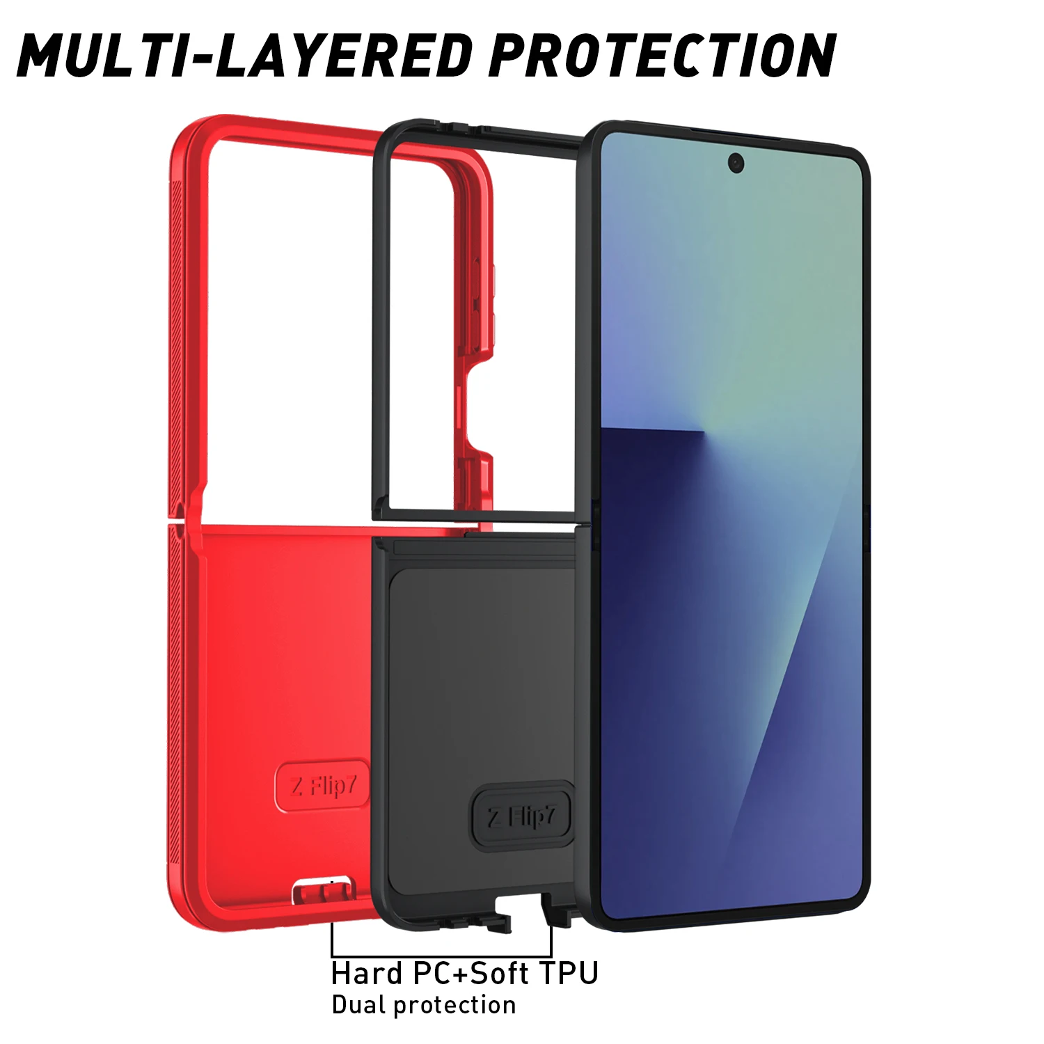 Heavy Duty Holster case for Samsung Z Flip 7 Rugged Belt Clip Defender case Pack of 50 - Image 4