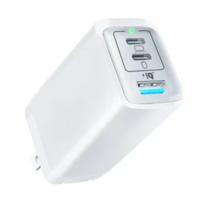 High-Speed 65W 3 Port GAN PD Wall Charger with 2 PD Port and QC.3, Compact Fast Foldable Wall Charger for Laptop, Phone and More