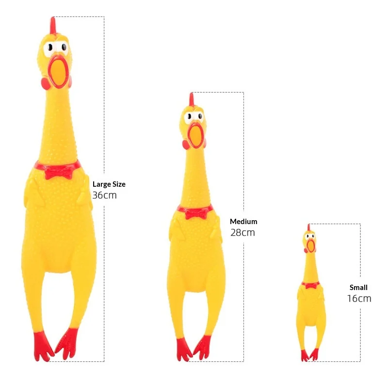 Vinyl Lifelike Screaming Chicken Squeak Waterproof Bionic Dog Toy for Pet Biting Pack of 10 - Image 3