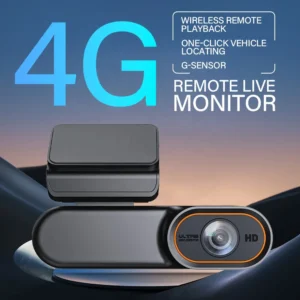 4G 2K Video Recorder Dashcam GPS Front/Rear Camera APP Control Remote Monitor Auto Loop Recording for Asia & Europe