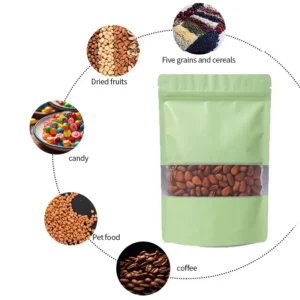 10*15cm Resealable Thick Mylar Bags Window Smell Proof PE Stand Foil Pouch Packaging for Food for Cookies Potato Chips Storage