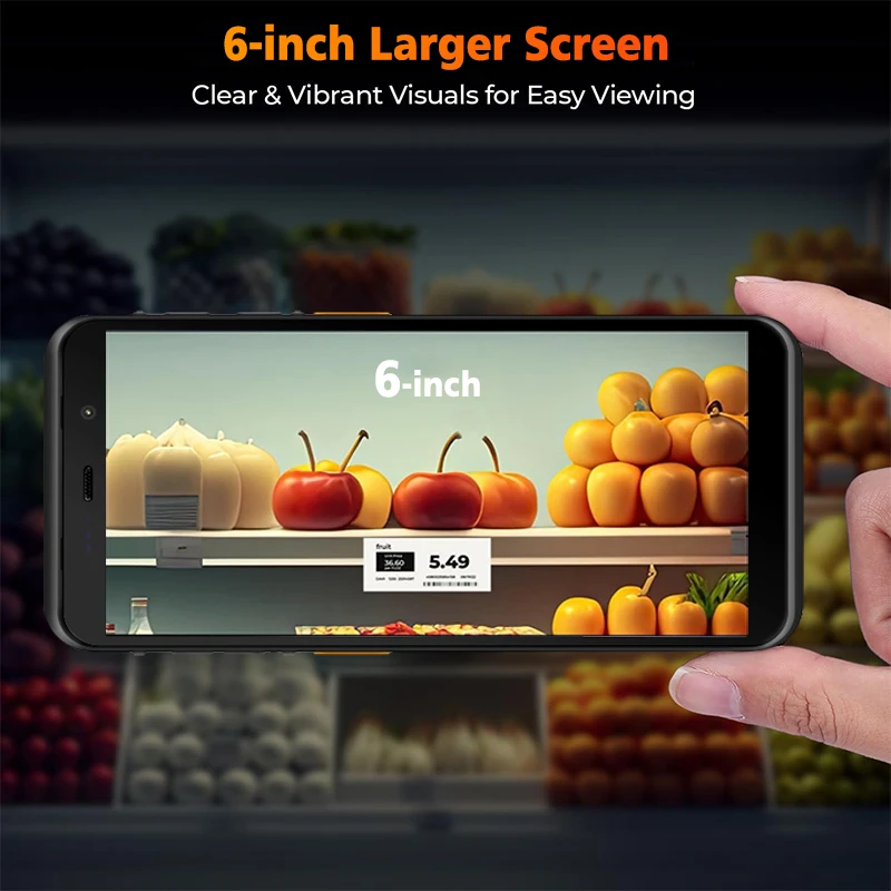 4+64G Google PDA 8-Core 6.0 Inch TouchScreen Android14 Handheld Terminal 1D/2D Terminal Device 5000Ah WIFI 4G Express Stock - Image 3