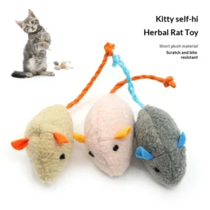 Peppermint Toy cat Toy, Plush Herbal Mouse, Cute Little Interactive Pet Product for Scratching and Biting. Pack of 10