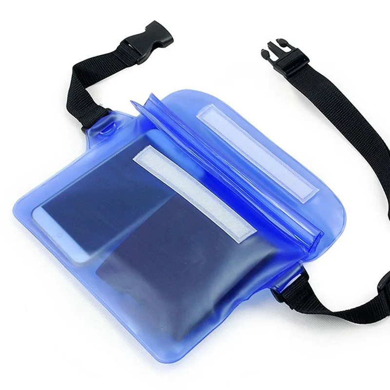 3 Layers Swimming Beach PVC Waist Pack Bag Underwater Bigger Space Outdoor Portable Waterproof Mobile Phone Dry Bags with Girdle Pack of 10