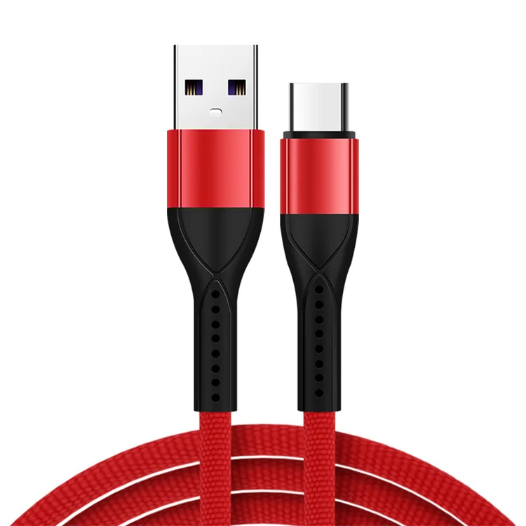 Us Usb to Type-c 120w Data Fast Charging Cable 5a Data Cable Nylon Braided Usb Cable for All Phone 1m 3ft Pack of 50