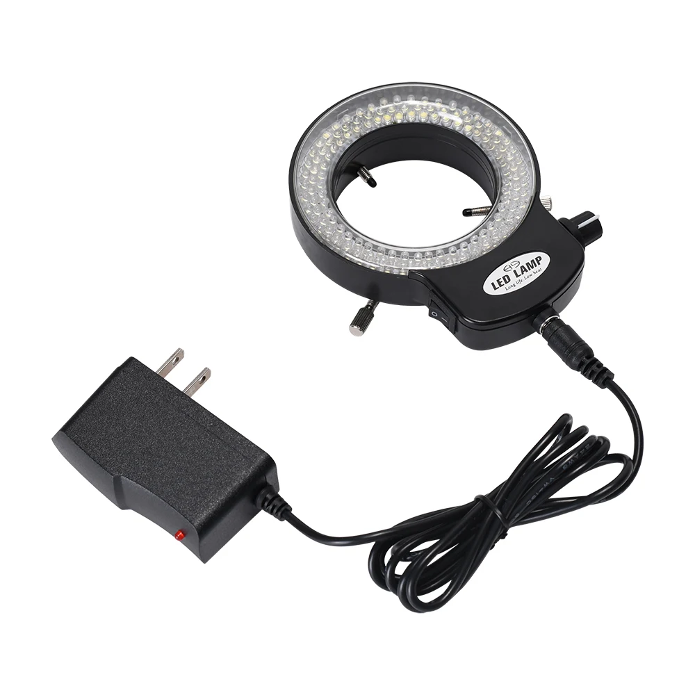 Adjustable 6500K 144 LED Ring Light Illuminator for Stereo Microscope & Camera