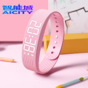 OLED Digital Alarm Watch Sleep Tracker Silent Vibration Activity Tracker IP65 Waterproof Silicone Band 5-10 Days Battery Life