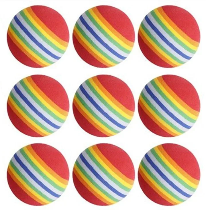 Rainbow Colorful EVA Foam Pet Toy Balls Silent Bouncy Elastic Fetch Training Dog Cat Molar Chew Toys for Indoor Play - Image 3
