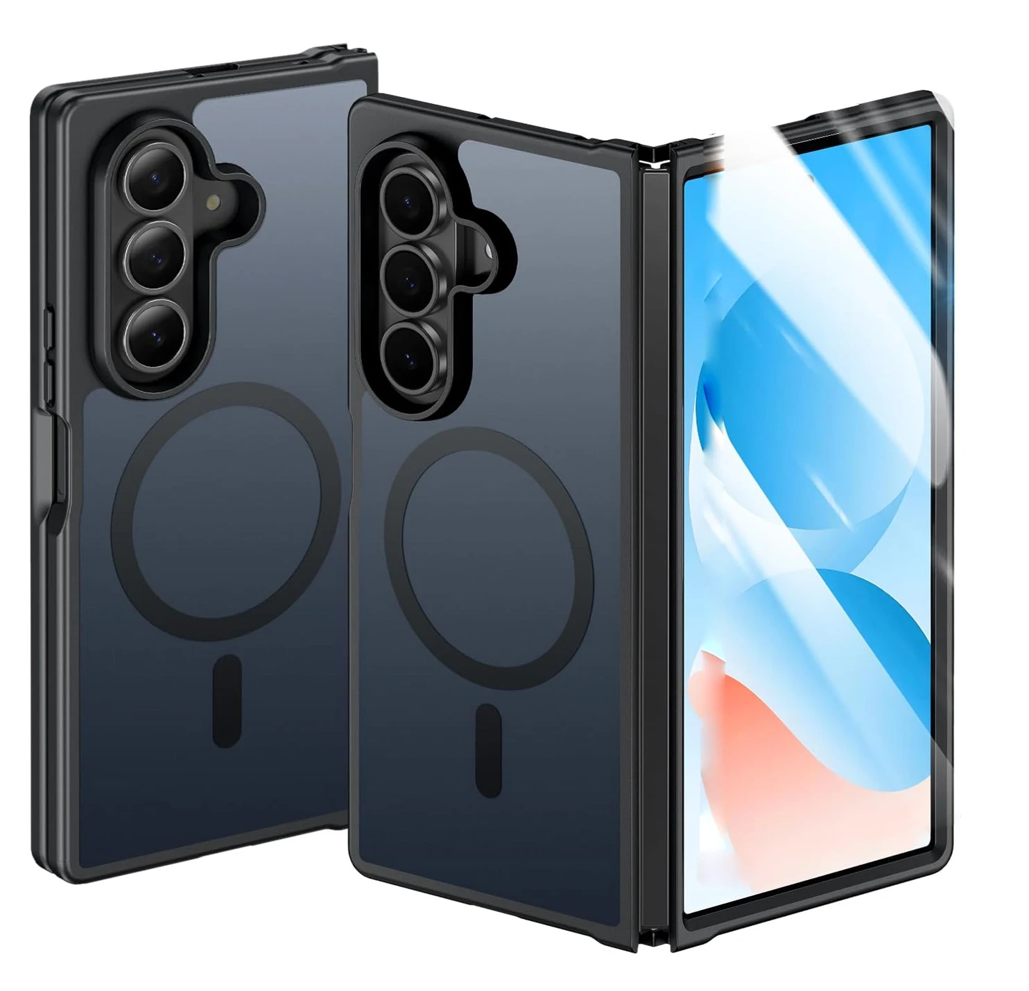 Full Cover Magnetic Case For Samsung Galaxy Z Fold 7 Mobile Cases Translucent Wireless Charge Cover with Magnet New