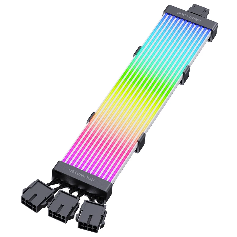 SNOWMAN A40 ARGB 12+4pin GPU Cable PC Case Color Box Computer Accessories for Case Fans Carbet Pack of 10