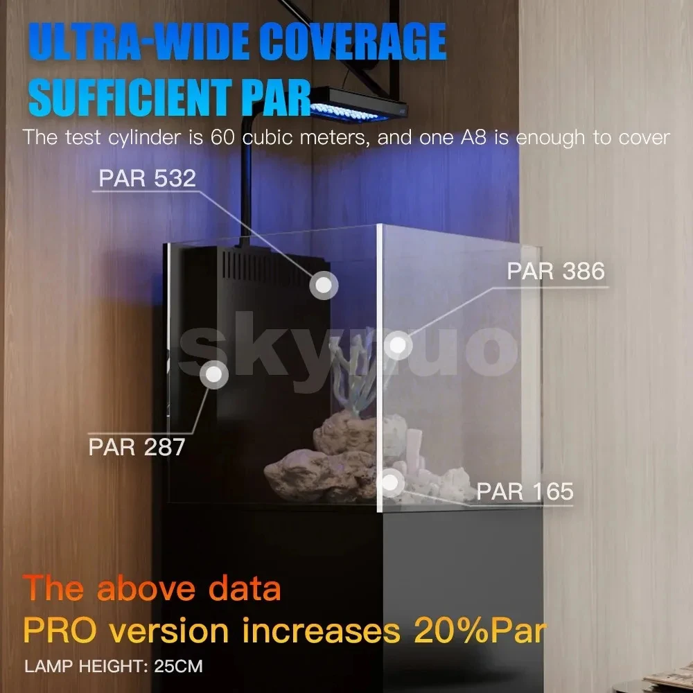 A8SE II Max/Blue 2.0 Generation 240W Full Spectrum Marine LED Light Seawater Coral Reef Fish Tank Lamp WiFi App Programmable - Image 2