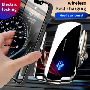 Certification Fast Charging Station Air Vent Touch Button Car Cell Phone 360 Rotation Bracket 15W Car Wireless Charger Magnetic