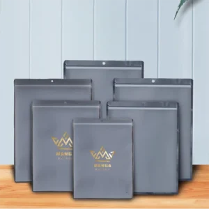 Custom Logo Printing Heavy Duty Black Underwear Zipper Lock Frosted T-shirt Sweatshirt Garment Clothing Plastic Packing Bags Pack of 5