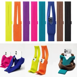 Factory Wholesale Crossbody Length Multi-Wear Style 3D Knitted Stereo Portable Storage Bag for Mobile Phone for iphone Pocket Pack of 6