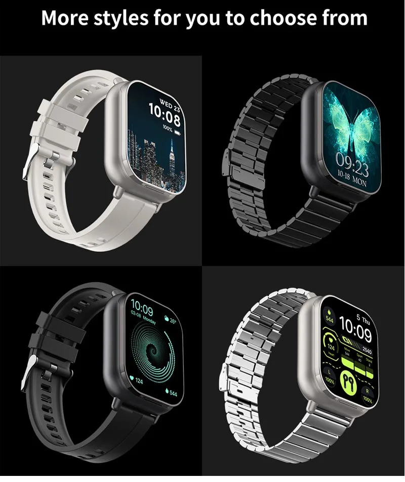 D 8 BT Call Headset 2 in 1 Smart Watch Blue Tooth Headphones Watches Heart Rate Sport Bracelet TWS Earphone Music Smartwatch Pack of 5 - Image 3