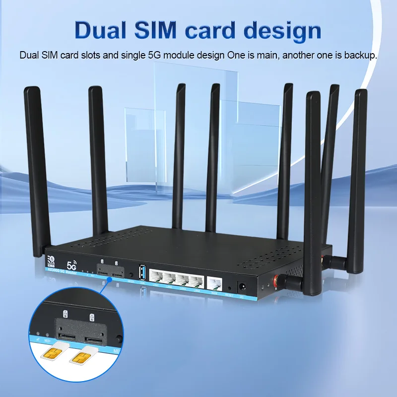 MTK7981B Gigabit Dual SIMs 5g Sim Modem Unlocked 4g5g Wifi Router Ax3000 Wifi6 5g Sim Card Router Wifi Enterprise - Image 2