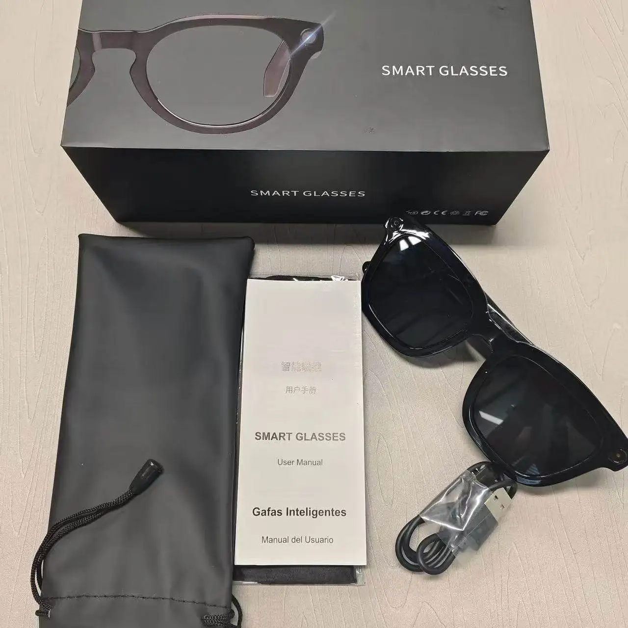 Intelligent Shooting Glasses 800W Camera Anti-Blue Light Lenses AI Assistant Voice Control IP68 Waterproof Real-time Translation - Image 3