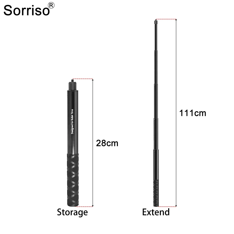 SORRISO Motorcycle Bicycle Handlebar Fixture Extension Pole for Gopro Insta360 Action Camera Cell Phone Riding Tracking Shooting Pack of 2 - Image 4