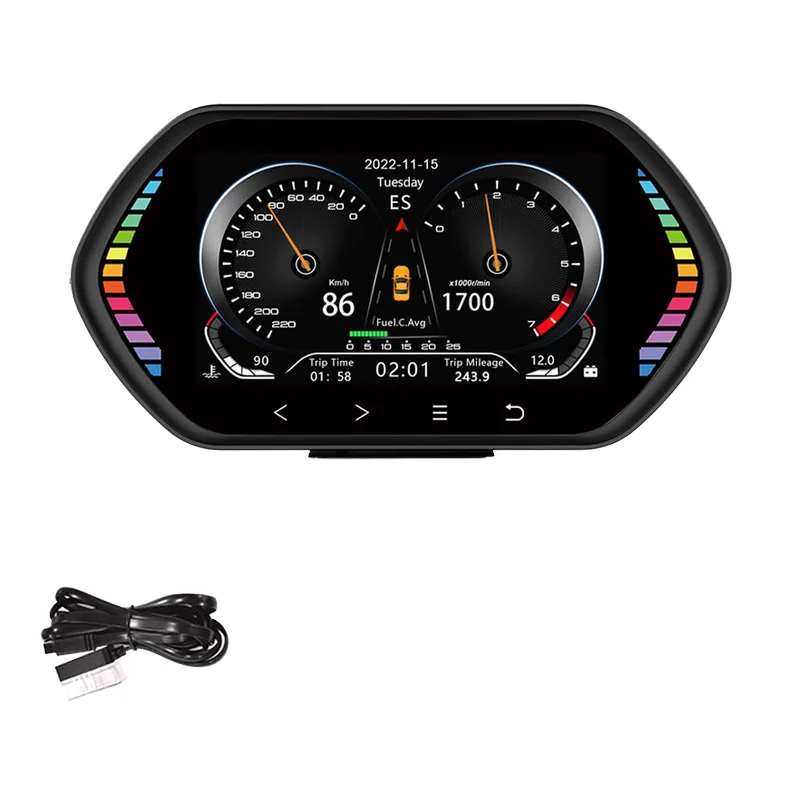 F12 HUD Head-Up Display OBD+GPS+Slope Meter LCD Digital Speedometer with Water Temperature for Car/Vehicle - Image 4