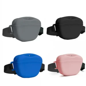 Newly Upgraded Magnetic Closure Dog Treat Pouch Washable Reusable Waterproof Portable Silicone Belt Pouch for Pet Training Pack of 100