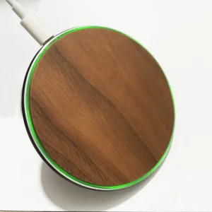 Custom Charger Eco-Friendly Walnut Cherry Wood Wireless Charger Pad 15W Wireless Wooden Plate Phone Mobile Chargers Pack of 20