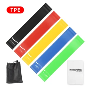 Yoga & Fitness TPE Elastic Ring Set with Pouch Deep Squat Hip Lifting Yoga Mini Loop Bands Set Elastic Band Tension Ring