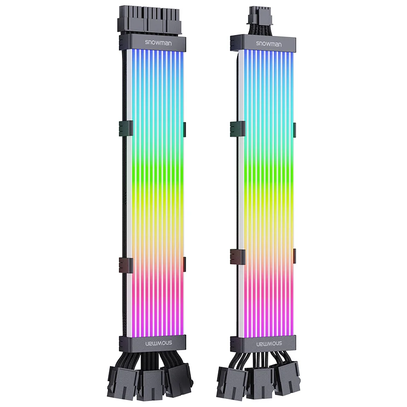 SNOWMAN A40 ARGB 12+4pin GPU Cable PC Case Color Box Computer Accessories for Case Fans Carbet Pack of 10 - Image 4
