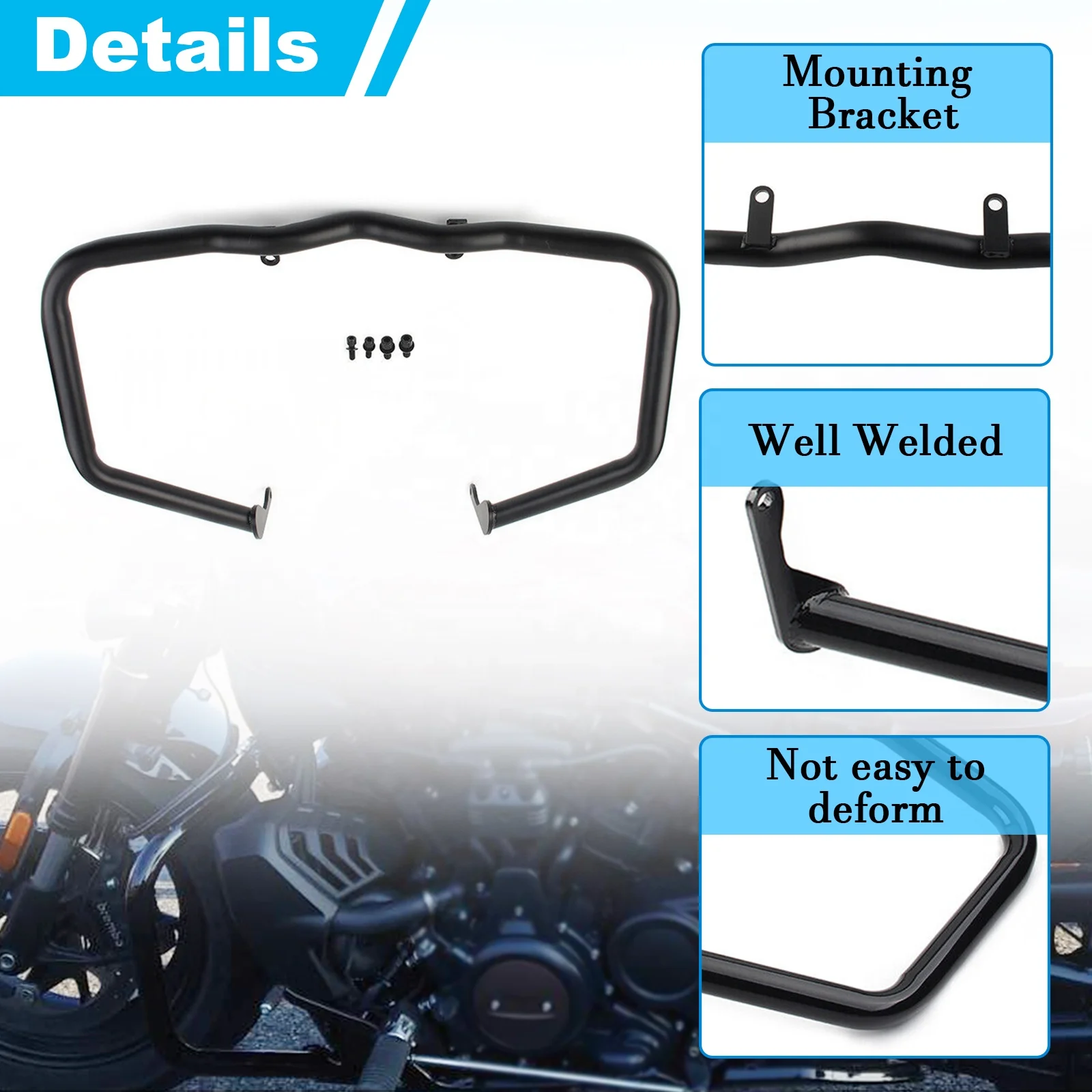 Customizable- Engine Guard Frame Black Protector Fit for Harley Sportster S Motorcycle Engine Guard Bumper Crash Bar Grand bar - Image 4