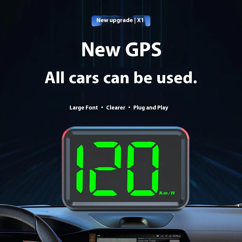 Intelligent HUD Head-Up Vehicle Instrument Beidou GPS Speedometer New Energy Multi-Function OBD Placement LCD 3.2" High Pack of 2 - Image 2