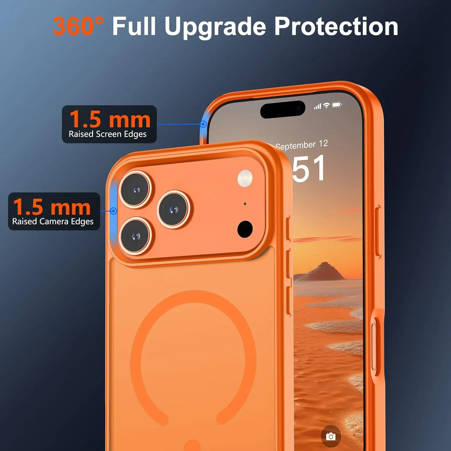 Rugged Magnetic Case Back Cover Supports Wireless Charging Translucent Matte Mobile Cell Case for iPhone 17 Pro Max Pack of 50 - Image 3