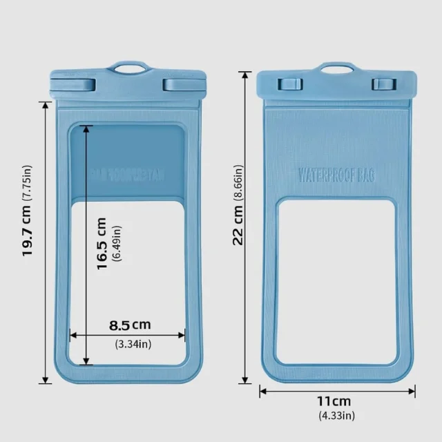 Detachable Strap Swim Waterproof Pouch Thin Mobile Case with Bubble Float Protection Touch Screen Access Mobile Phone Bags Pack of 2 - Image 4
