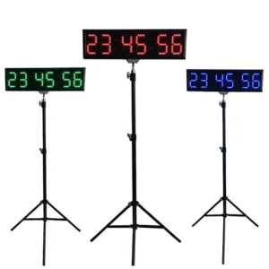 Jhering 4 Inch LED Training Clock Countup Countdown Stopwatch Single Sided Led Race Timing Clock With Tripod Pack of 5