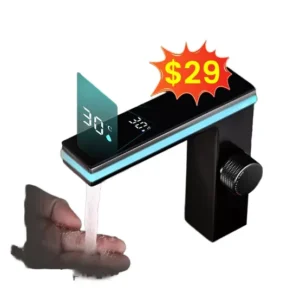 Smart Digital Display Faucet Bathroom Sink Faucet Hot Cold Mixer Tap with Temperature Control for Hotel Home Use Pack of 2