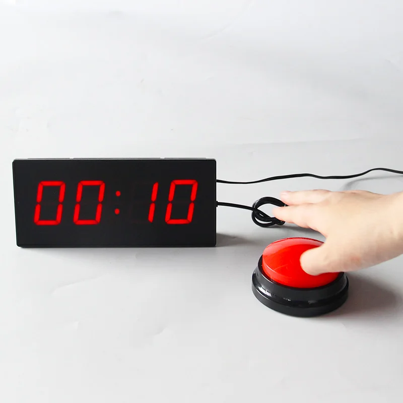 CHEETIE CP01 Wholesale 4 Digit LED 10 Second Timer Stopwatch with Button for Interactive Games Competitions Training