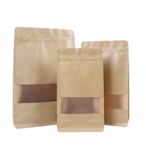 Custom Printed Stand-Up Ziplock Plastic Packaging Bags Resealable Kraft Paper Pouch for Dog and Cat Snack Treats for Pet Food Pack of 100