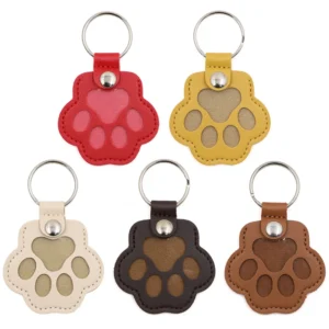 Leather cat Paw Keychain Pendant,Cat Paw Leather Pet Hair Holder - Keychain Charm for Pet Lovers & Fashion Accessory Pack of 2