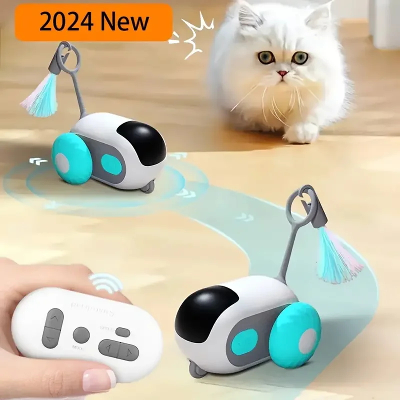 Interactive Funny Remote Control Car Smart Teaser Rotate Cat Toys Automatic Intelligent Rolling Remote Control Dual Mode - Image 3