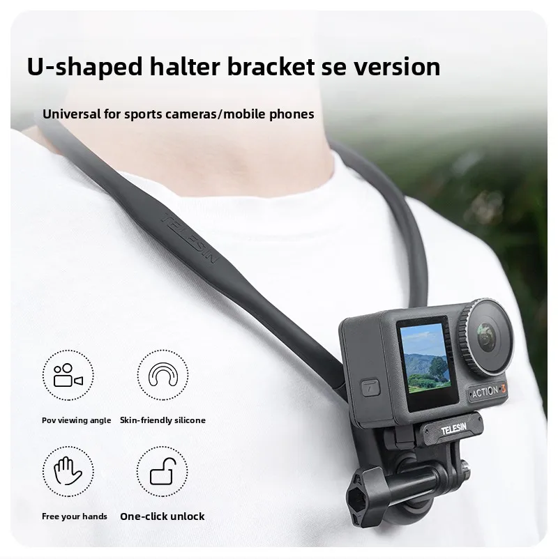 TE-HNB-003 First-Person Shooting Smart Tracking Mobile Holder Flexible Neck Silicone Phone Holder for Sports Fishing Cycling Pack of 10 - Image 2