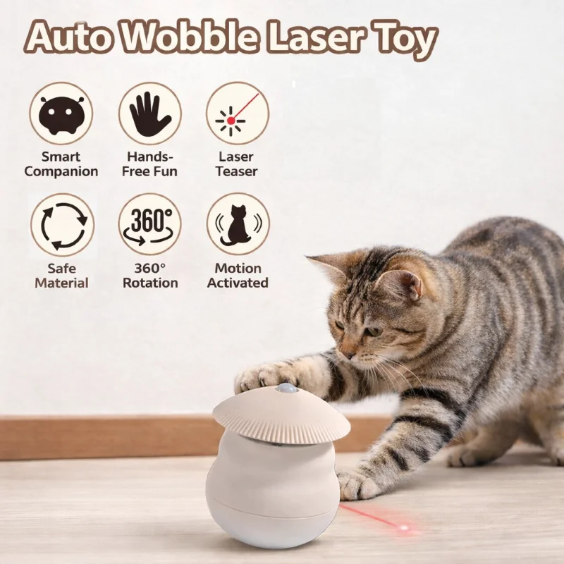 OEM Self-Righting Tumbler Base Cat Dog Toy with Smart Motion Sensor 360 Random Laser Type-C Rechargeable - Image 4