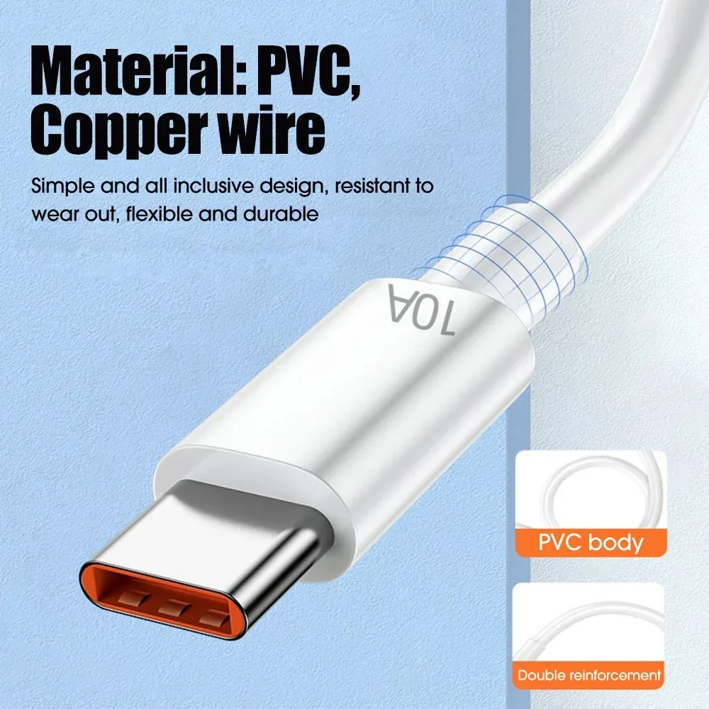 USB Type C Cable 120W 10A Fast Charging Right-Angle Connectors Compatible iPhone 60W Power Pack of 10 - Image 3